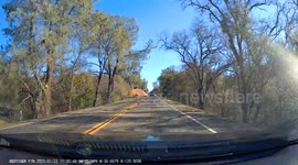 Look twice before entering the roadway. He almost got hit hard, good thing I was paying attention!