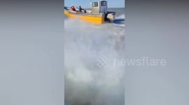 High-speed chase as coastguard hunts down fleeing boat dumping packages