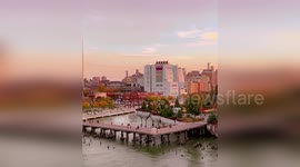Stunning sunset illuminates New York