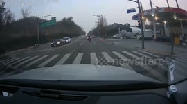 Sinkhole opens in road and drags motorcycle rider to his death in South Korea