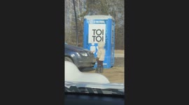 Child Plays With Adult Toy Stuck to Car