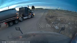 Truck Tank Flips Over