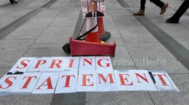 An anti-Keir Starmer protest held outside of the Ralph Lauren store in Old Bond Street