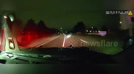 Police car chase ends with suspect crashing into house
