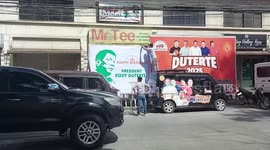 Loyalists hang birthday banners for detained drugs war madman Rodrigo Duterte