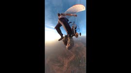 BASE Jump From Powered Paraglider