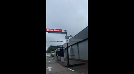 Crow Drinks Out Of Drive-Thru Cup