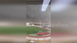 South Korea: South Korea Wildfires Near Football Field During Evacuation