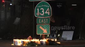 US, Los Angeles: Glendale Fatal Motorcycle Crash Memorial