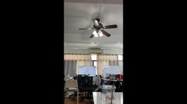 Ceiling fan shakes as earthquake rattles building in Bangkok