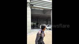 Terrifying moment hotel guests flee crumbling building as 7.7-magnitude earthquake hits Myanmar