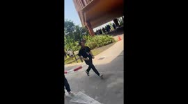 Building Tilts as People Run in Panic During Earthquake in Korat, Thailand