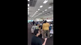 Airport signs shake as earthquake jolts Bangkok, Thailand