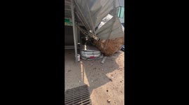 Boulder crushes car as Myanmar earthquake destroys buildings