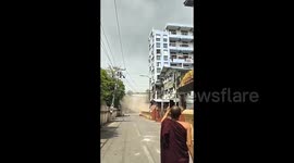 Myanmar earthquake: Monks watch on helplessly as building collapses