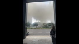 Thick smoke engulfs neighborhood as fire erupts at Sheraton Hotel in Buenos Aires, Argentina