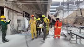 Earthquake rescue teams search collapsed high-rise building in Bangkok