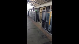 Monorail train carriages shake as earthquake hits Bangkok