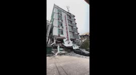 Collapsed buildings line the roads in earthquake ravaged Myanmar