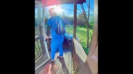 Man trips and falls while walking down stairs in Texas, USA