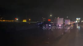 US: Storm Leaves Semi Trucks Stranded on Texas Roadside
