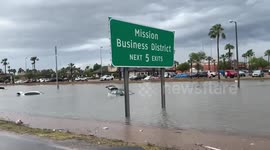 US: Submerged Vehicles Cause Traffic Chaos in McAllen After Storm
