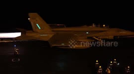 Yemen: War Aircraft Launching From U.S. Navy Carrier in CENTCOM Operations