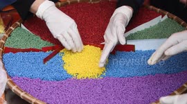 China: People Make Colorful Rice in Zhexiang Village