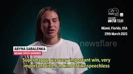 Sabalenka ‘speechless’ after beating Pegula to lift Miami title