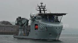 RFA Proteus is a ship of the Royal Fleet Auxiliary within His Majesty's Naval Service of the United Kingdom. Its roles  a platform for Remotely Operated Underwater Vehicles (ROUVs) arrived in Uk plymouth Navy base Devonport