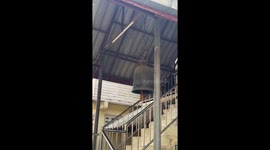Temple roof and railway bridge collapse in northern Thailand during earthquake