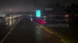 Cars submerged in floodwater as storm hits Donna, Texas