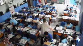 Teacher remains clam and guides students to safety as tremors from Myanmar quake felt in China