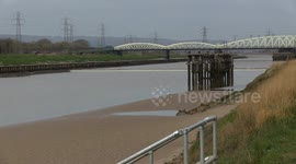 Watch as tidal bore races along River Dee