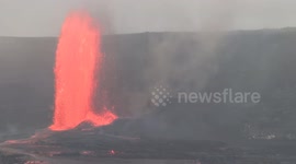 Kilauea volcano eruption produces spectacular lava fountains