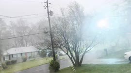 Powerful winds blow tree over onto power lines, causing outage in Georgia city