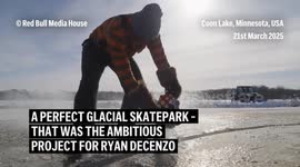 Ice-breakers! Skateboarders shine on winter-ful snowy carousel in a custom-made glacial skatepark on Coon Lake