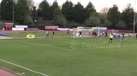 Lower league footballer scores 100-yard goal to complete hat trick