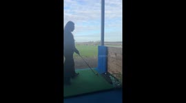 Woman's first time playing golf ends with embarrassing fail