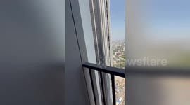 Earthquake damage captured from high-rise apartment in Bangkok