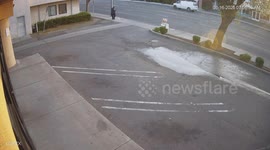 Guy Narrowly Missed by Out-of-Control Vehicle