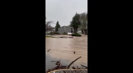 Flooded Apartment Complex In Roseburg, Oregon