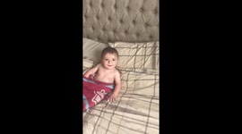 Baby Jack gets scared from hairdryer