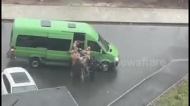Ukrainian man forcibly taken into minibus by TCC officers in Dnipro, Ukraine