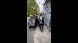 Batmobile style motorbike and side car