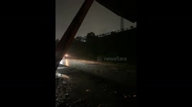 Unexpected accident in Labota Village as heavy rain hampers pothole-ridden road