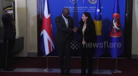 Kosovo's president welcomes UK foreign Secretary in Pristina