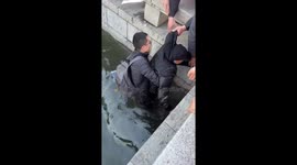 Hero local rescues pensioner who slipped into canal in China
