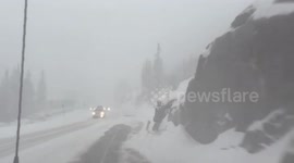 US: Snow Hits Cottonwood Canyons Roads