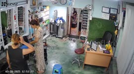 Myanmar earthquake rattles salon as customers take cover